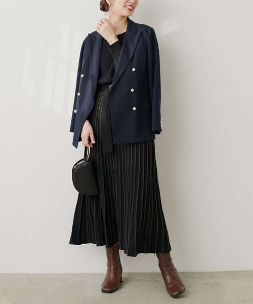 「natural couture」 ニットワンピース FREE ネイビー レディース_画像6