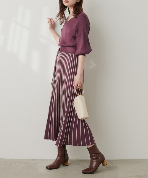「natural couture」 ニットワンピース FREE ネイビー レディース_画像7