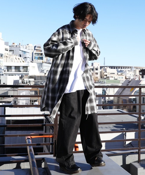 「8(eight)」 「Jungle Storm」長袖シャツ MEDIUM ブルー メンズ_画像6