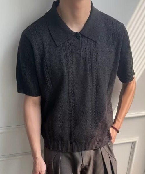 「B.R.U」 半袖シャツ MEDIUM グレー メンズ_画像4