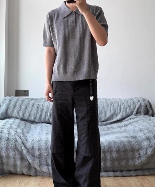 「B.R.U」 半袖シャツ MEDIUM グレー メンズ_画像5
