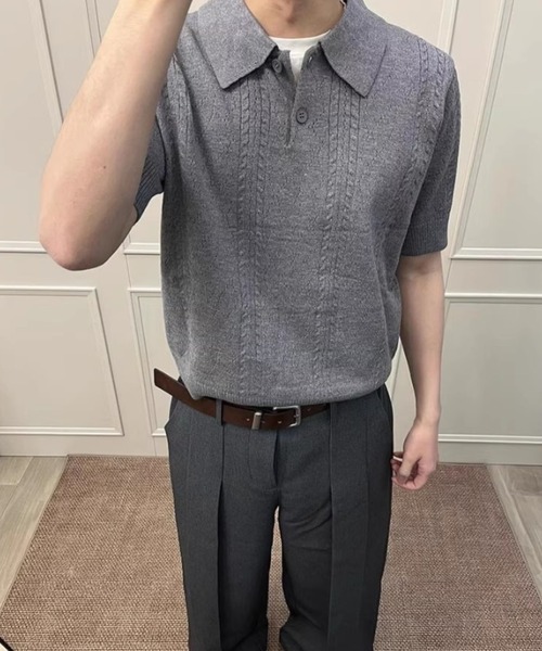 「B.R.U」 半袖シャツ MEDIUM グレー メンズ_画像6
