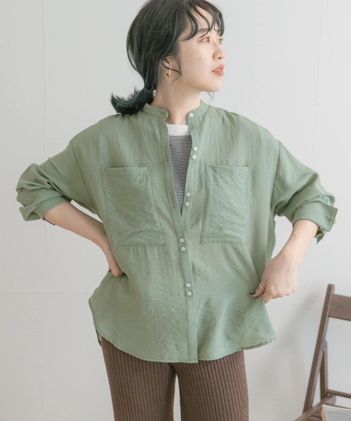 「URBAN RESEARCH」 長袖ブラウス FREE ブルー レディース_画像4