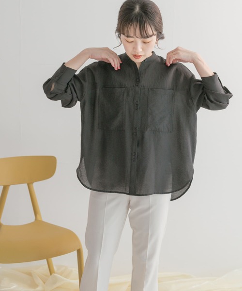 「URBAN RESEARCH」 長袖ブラウス FREE ブルー レディース_画像5