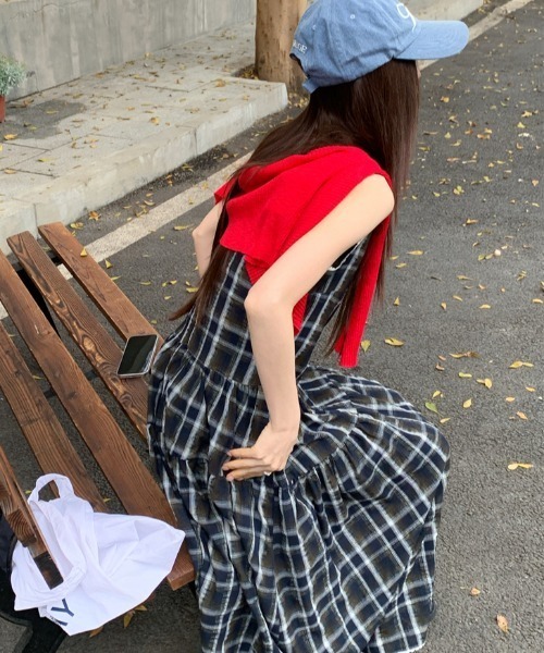 「FREE STYLISTS」 ノースリーブワンピース M グリーン レディース_画像6