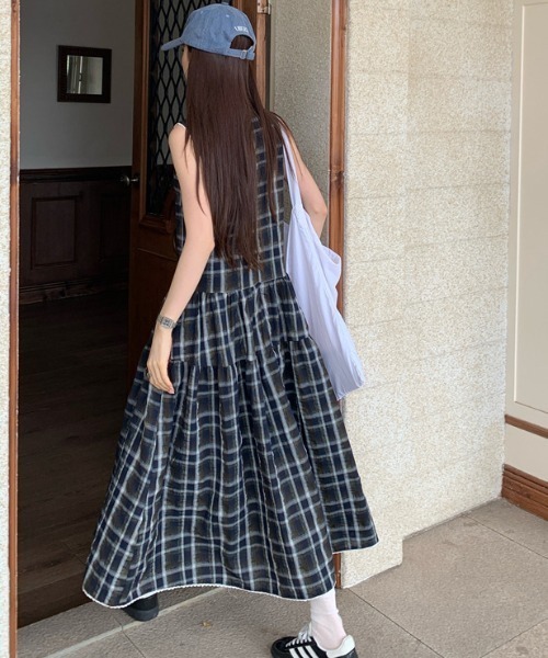 「FREE STYLISTS」 ノースリーブワンピース M グリーン レディース_画像7