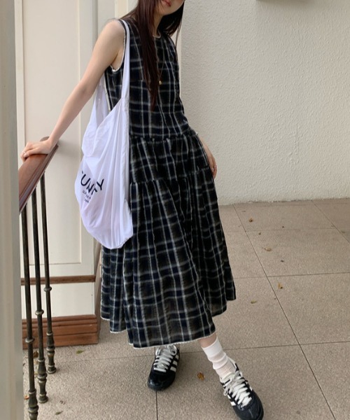 「FREE STYLISTS」 ノースリーブワンピース M グリーン レディース_画像8