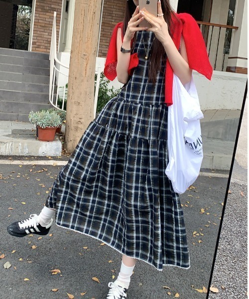 「FREE STYLISTS」 ノースリーブワンピース M グリーン レディース_画像9