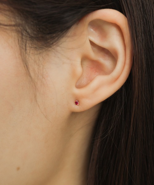 ピアス　No.3597 TEN. ピアス SILVER925 ミクロピンピアス SV(ルビー) レディース