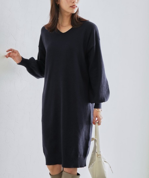 VERSACE カシミヤ ニットワンピース 高田麻紀子さんコラボ》カシミヤ混ニットワンピース