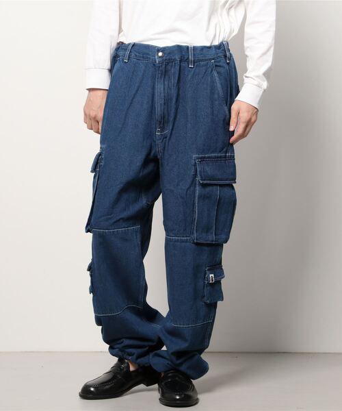 A BATHING APE ルーズフィットカーゴパンツ Mサイズ A BATHING APE ジーンズ MULTI POCKET LOOSE FIT CARGO DENIM