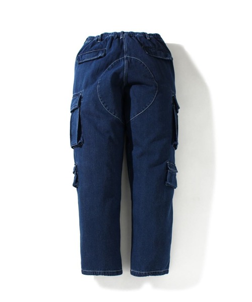 デニム・ジーパン Suspender Washed Multi-pocket Cargo Jeans Big Pocket 2WAY Buggy Denim Cargo Pants