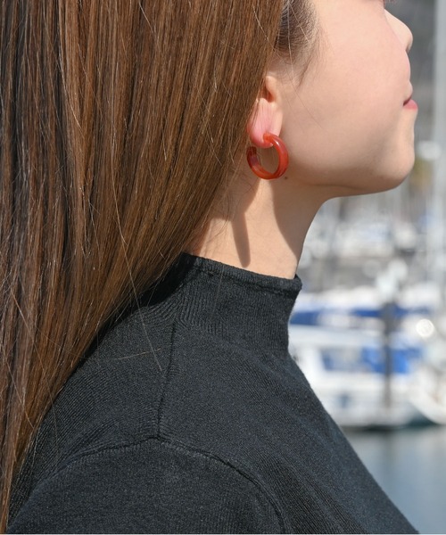 ☆みぃ☆malレレレさん淡水フープピアスセット セール】K10 オニキス フープピアス（ピアス（両耳用））｜Jewel
