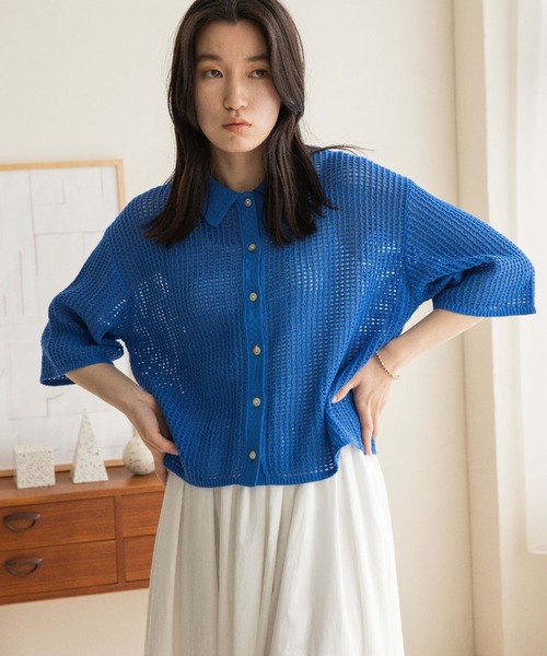 あみページ LOWRYS FARM（ローリーズファーム） カーディガン メッシュポロ