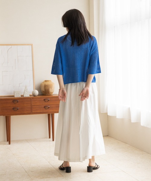 LOWRYS FARM カーディガン メッシュポロカーディガン 278727
