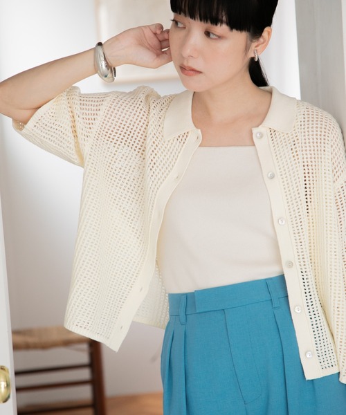 LOWRYS FARM（ローリーズファーム） カーディガン メッシュポロ