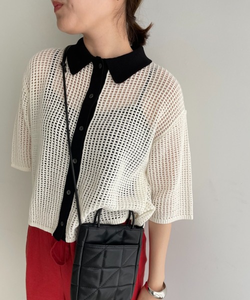 LOWRYS FARM（ローリーズファーム） カーディガン メッシュポロ