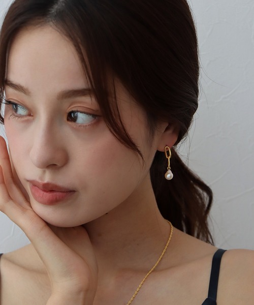 【BPジェニ愛用】ココマーク ビッグパール ピアス BPジェニ愛用】ココマーク ビッグパール ピアス