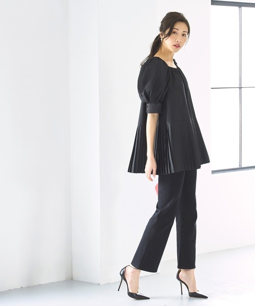 ルイルエブティック RUIRUE BOUTIQUE プリーツヘム・ボリュームスリーブブラウス （ラベンダー） ルイルエブティック RUIRUE BOUTIQUE プリーツヘム・ボリューム