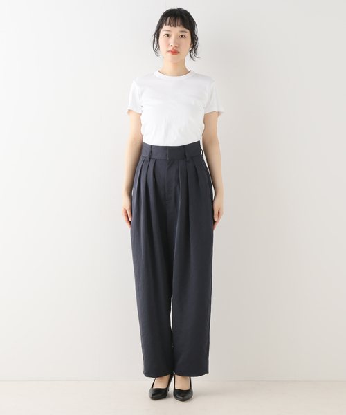 VERMEIL par iena パンツ ヴィンテージ加工 サテン3タックパンツ