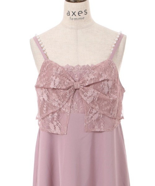 axes femme ワンピース ビッグレースリボンキャミワンピース