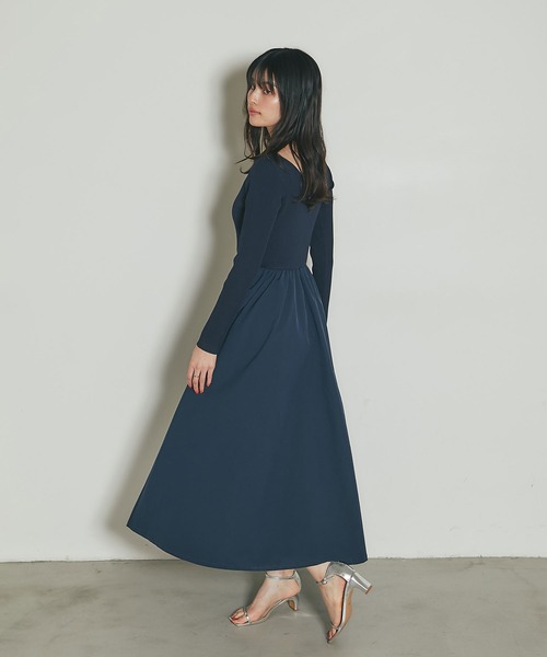 ⭐️希少⭐️YANTOR ニットロングワンピース ネイビー 美品 日本製 ヤントル YANTOR Plating Knit Cocoon One-Piece Black - BISHOOL,Edwina Horl