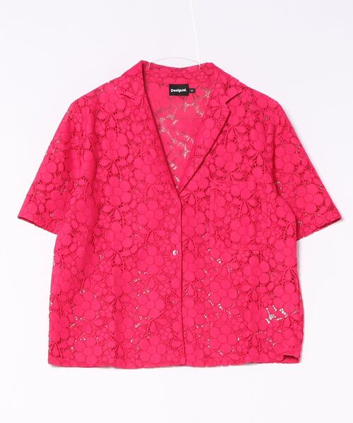 Desigual. デシグアル Desigual レース ショートシャツ （ピンク