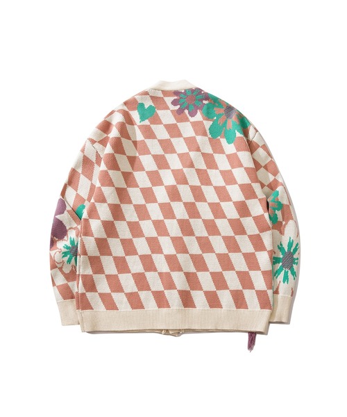 【極美品】 ハロッズ シルク100％ 花柄 プリント カーディガン ベージュ M 極美品】 ハロッズ シルク100％ 花柄 プリント カーディガン