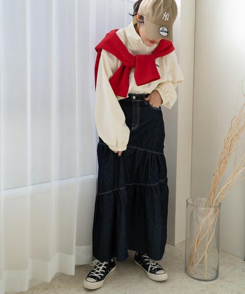 サムシング　フリークスストア　別注　デニム　スカート　ロング　ティアード　アシメ セール】SOMETHING × FREAK'S STORE/サムシング 別注 Asymmetry