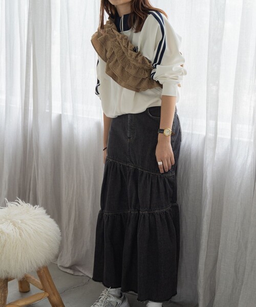 極美品　サムシング×フリークスストア別注　デニムティアードスカート　限定　M FREAK'S STORE デニムスカート SOMETHING × STORE/サムシング