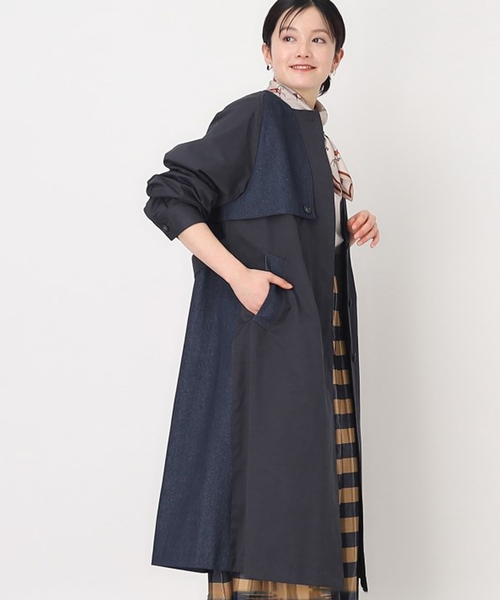 レディース*DRIES VAN NOTEN*デニムスプリングコート ノーカラー greenup_nt-nbjd5124