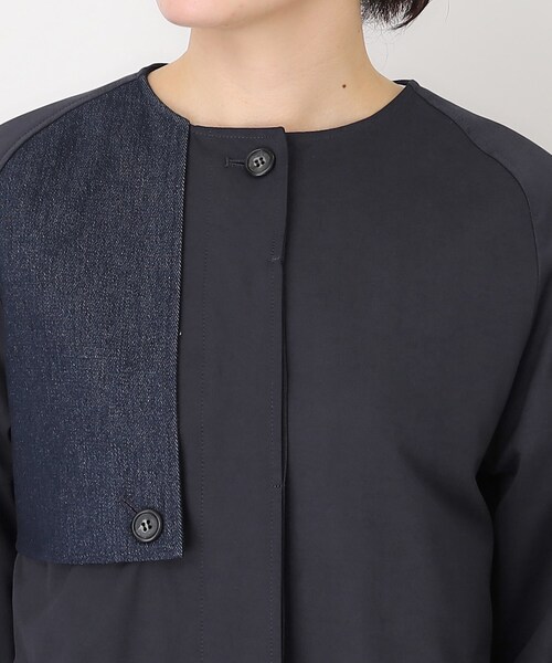 レディース*DRIES VAN NOTEN*デニムスプリングコート ノーカラー greenup_nt-nbjd5124