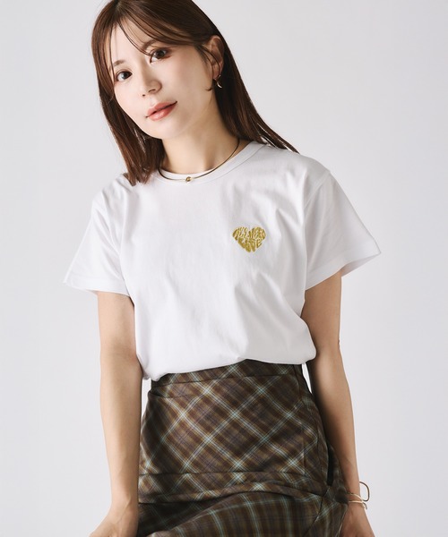RILY ハートロゴ　Tシャツ&トートバッグ Riberry（リベリー） tシャツ 半袖 ハートロゴラメ刺繍コンパクトT