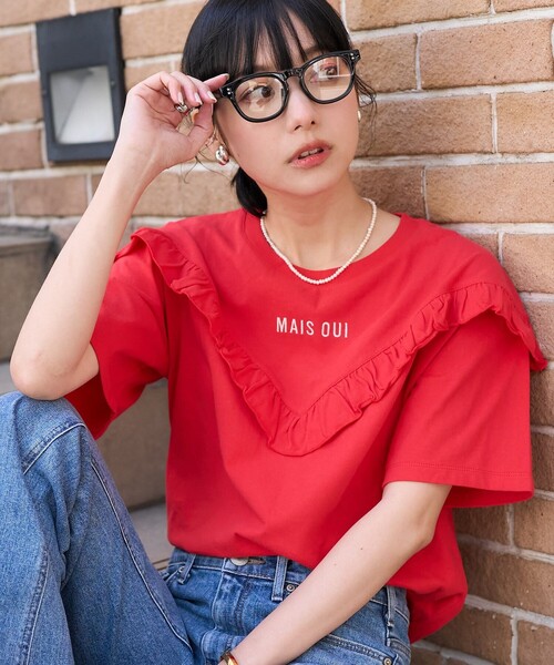 AAYUSHI フリルTシャツ　タグ付き　期間限定お値下げ アソートロゴカラーTシャツ｜WOMEN｜250HSG90-545E｜AZUL BY MOUSSY