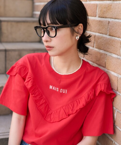 FREAK'S STORE tシャツ Vフリル ロゴTシャツ レディース