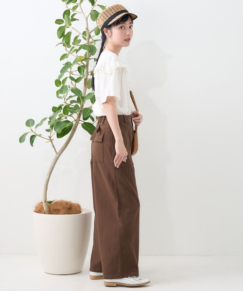 お値下げしました♡ビーズ装飾 濃紺 半袖Tシャツ フリルデザイン 楽天市場】フリルTシャツ / CUBE SUGAR 天竺 ピグメント染め