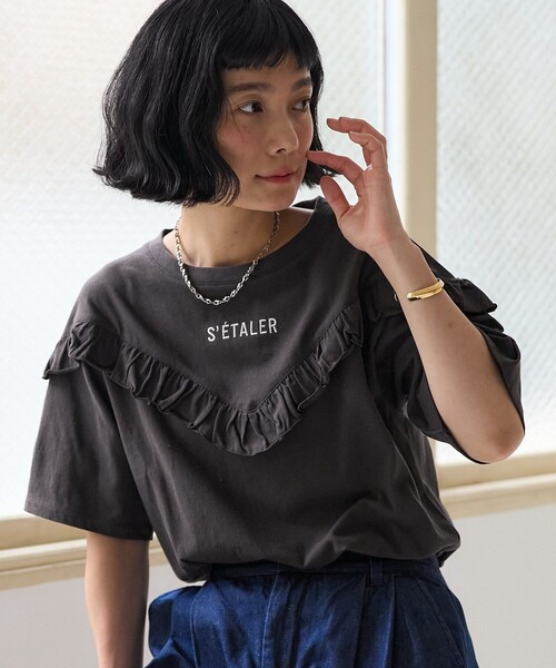 パーソンズ カットソーフリルスカート M 新品未使用タグ付き PERSONS カットソー段フリルスカート パーソンズ（PERSONS