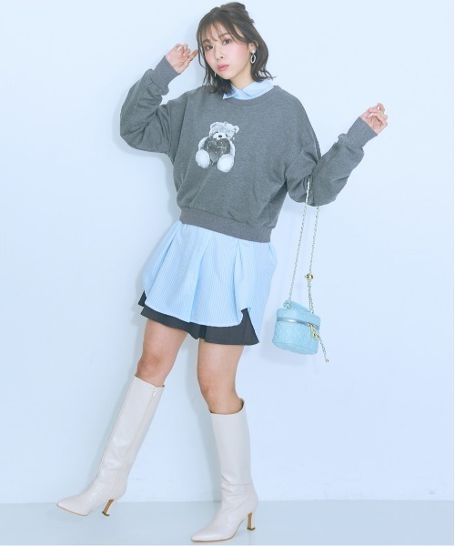 トレーナー スウェット 「大きいサイズ」 ベアスウェット marun レディース marun トレーナー スウェット 「大きいサイズ」 ベアスウェット
