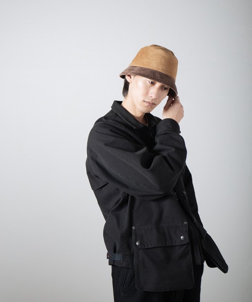 INDIETRO ASSOCIATION 帽子 ハット Leather Bucket Hat メンズ