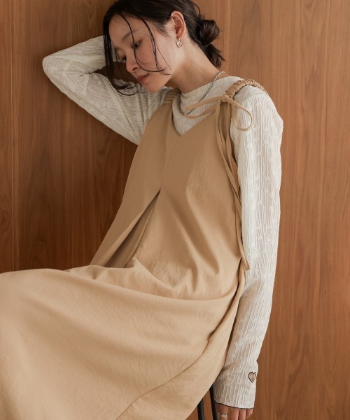 BAB（バブ） ワンピース マットサテンタックリボンワンピース