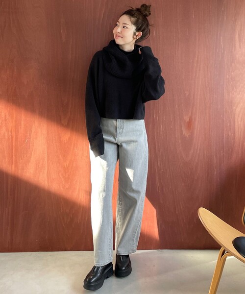 UNFILO ニット セーター 「洗える」ふわふわニット クロップド