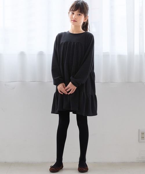 coca（コカ） ワンピース キッズ ラメ裏毛ティアードチュニック