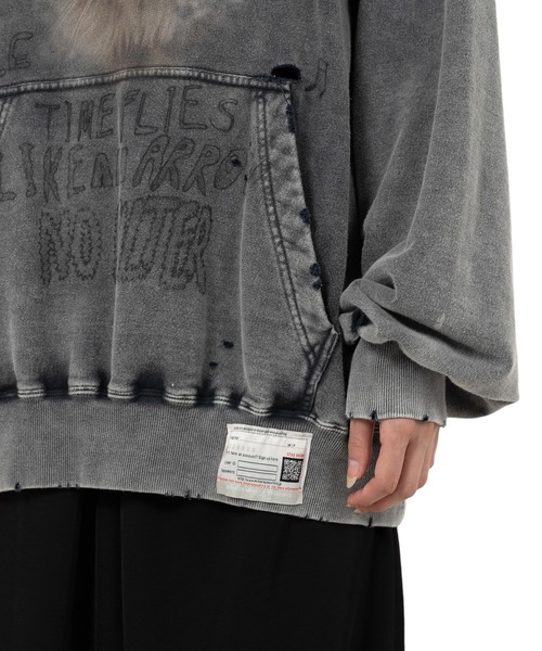 トレーナー スウェット Bleached Cat Print Hoodie レディース MAISON MIHARA YASUHIRO トレーナー スウェット Bleached Cat