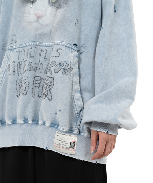 MIHARA YASUHIRO 国内買付 Bleached Cat Print Hoodie Maison MIHARA YASUHIRO ONLINE STORE（メゾンミハラヤスヒロ