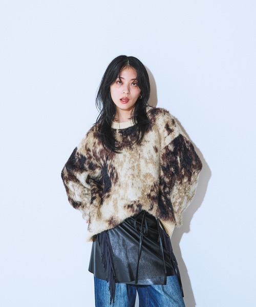 JEANASIS（ジーナシス） ニット セーター アニマルライクパターンプル