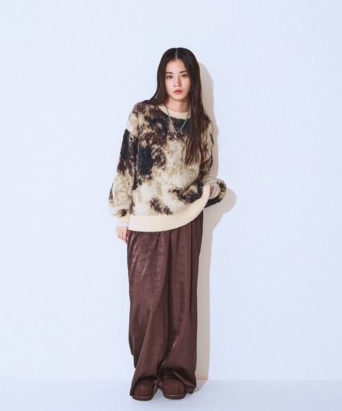 JEANASIS（ジーナシス） ニット セーター アニマルライクパターンプル