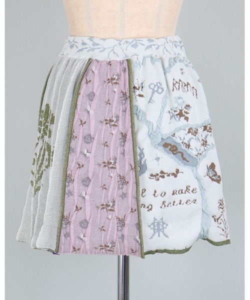 rurumu:/ルルムウ/collage jacquard mini skirt rurumu: スカート rurumu:/ルルムウ/collage jacquard mini