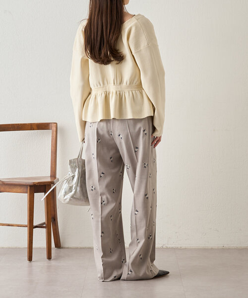 SHENERY 1枚で差がつく　刺繍スラックス 刺繍スラックス 1枚で差がつく SHENERY
