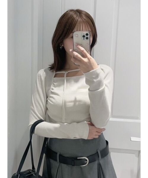 EATME サイドギャザーリブTOP グレー EATME tシャツ サイドギャザーリブTOP レディース : ZOZOTOWN