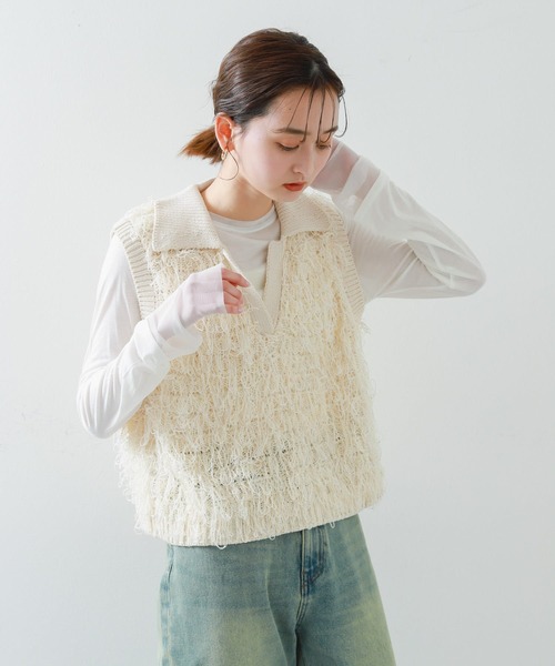 ループヤーンニットベスト SENSE OF PLACE by URBAN RESEARCH ベスト ジレ ループヤーン
